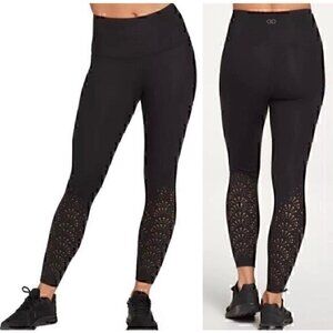 CALIA Black Women's Power Sculpt Perforated 7/8 Tights XS